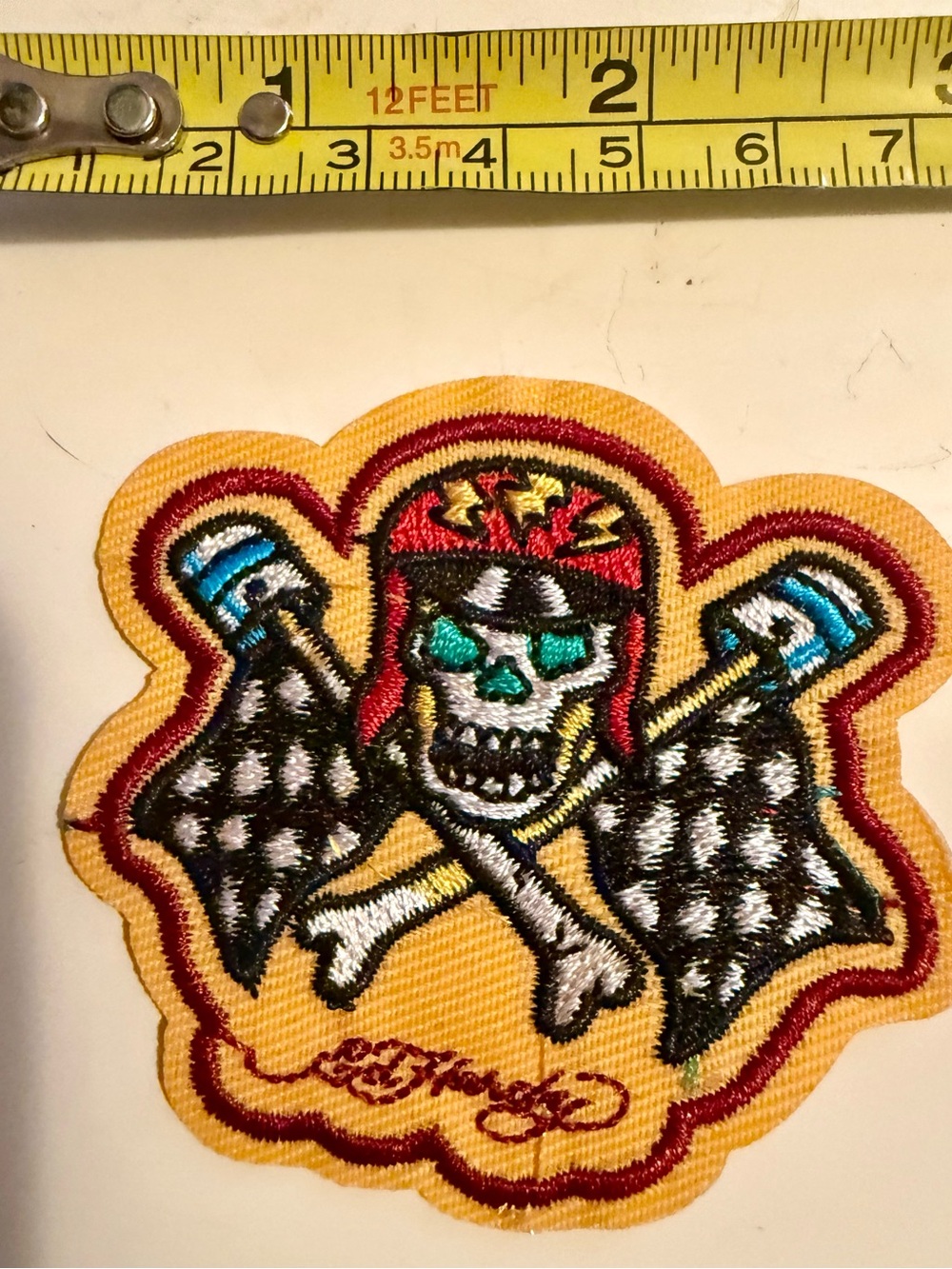 Skull & Crossbones Racing Patch - Yellow